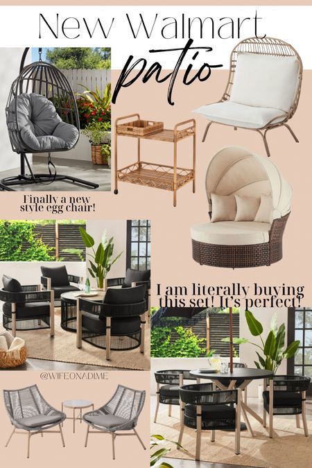 Brand new Walmart outdoor furniture and patio finds!!! I’m 100% ordering that dining set! It’s exactly what I’ve been looking for for 2 years now! Modern and black. 🙌🏼 love the new egg chair swing too! Patio furniture. Egg chair swing. Daybed. Better homes and gardens. Bhg. BH&G. 

#LTKFind #LTKhome #LTKSeasonal