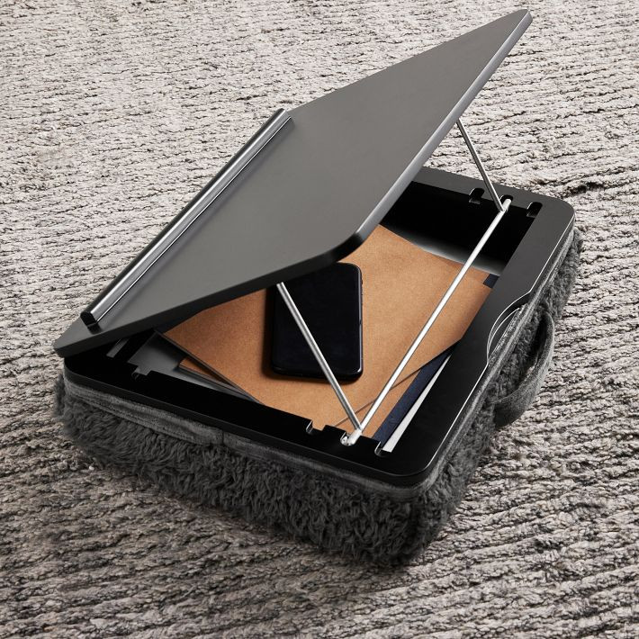 Charcoal Adjustable Sherpa Lapdesk with Storage | Pottery Barn Teen