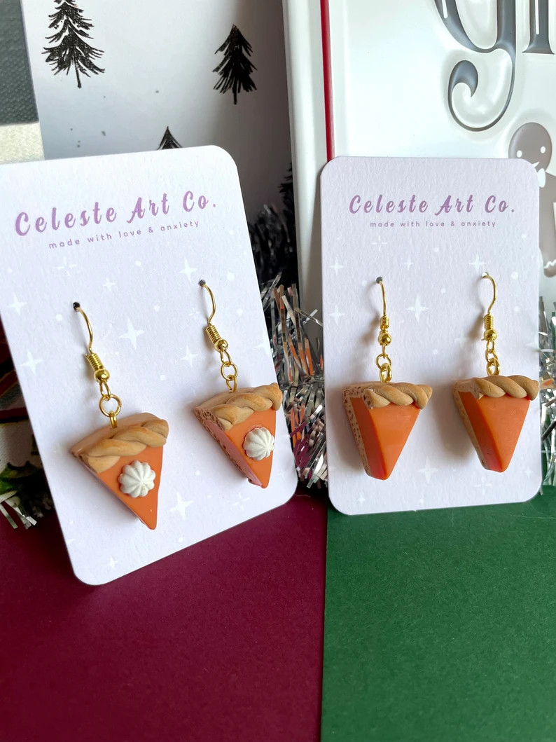 Handmade Miniature Pumpkin Pie Earrings I Thanksgiving | Etsy (Global)
