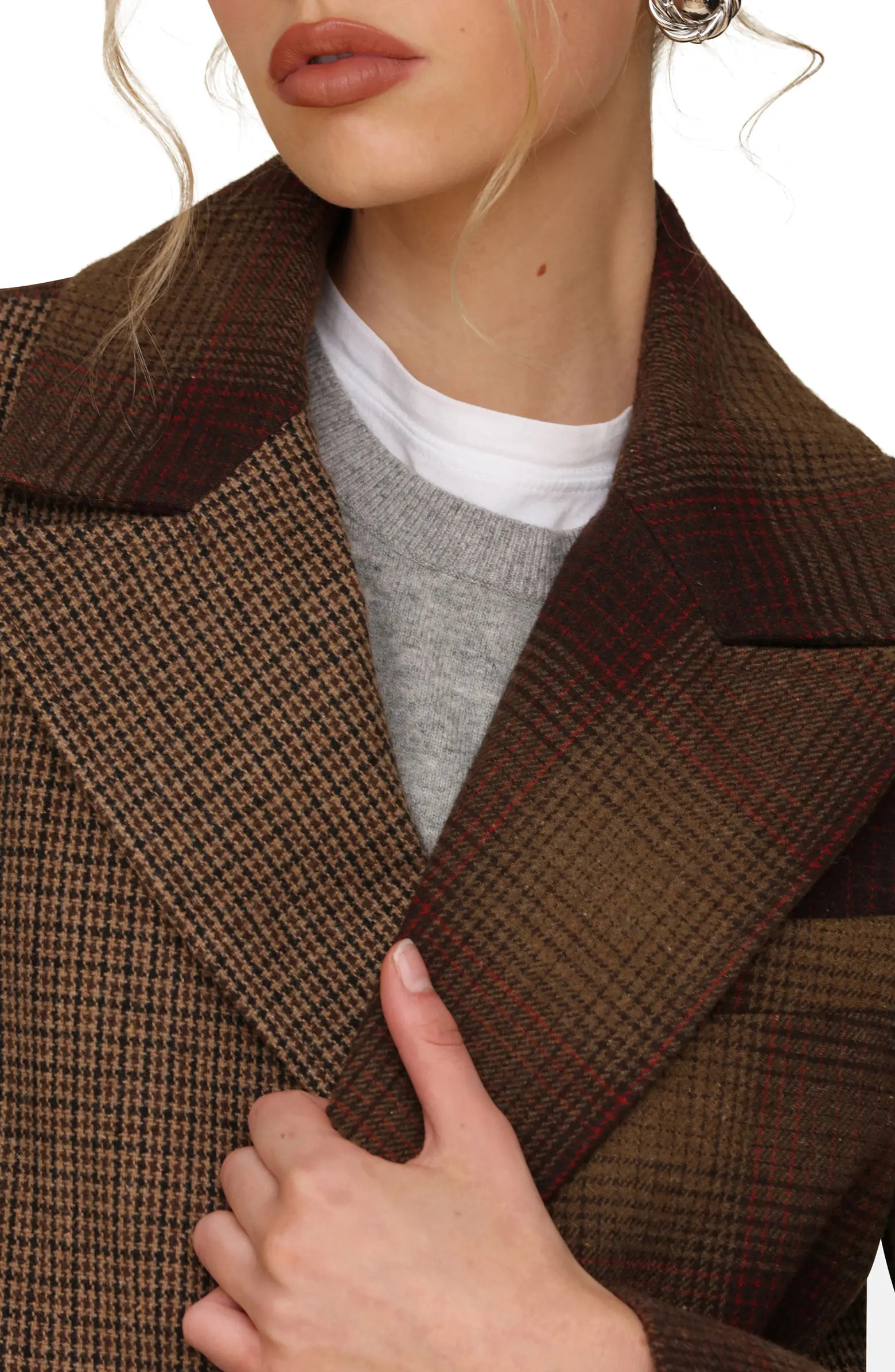 Avec Les Filles Patchwork Double Breasted Blazer | Nordstrom | Nordstrom