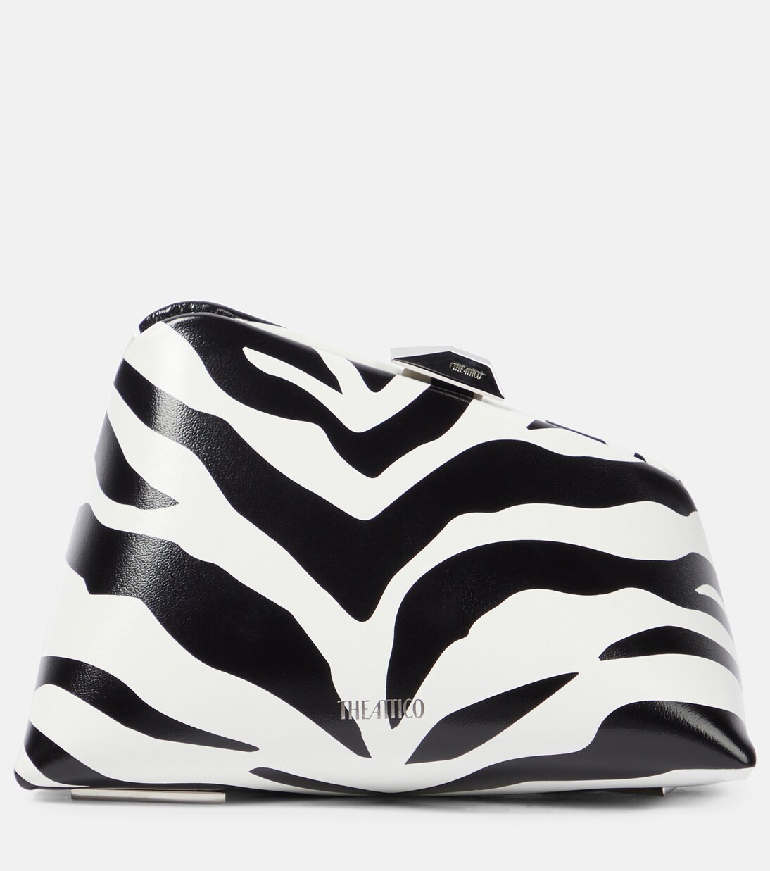 Midnight zebra-print leather clutch | Mytheresa (US/CA)