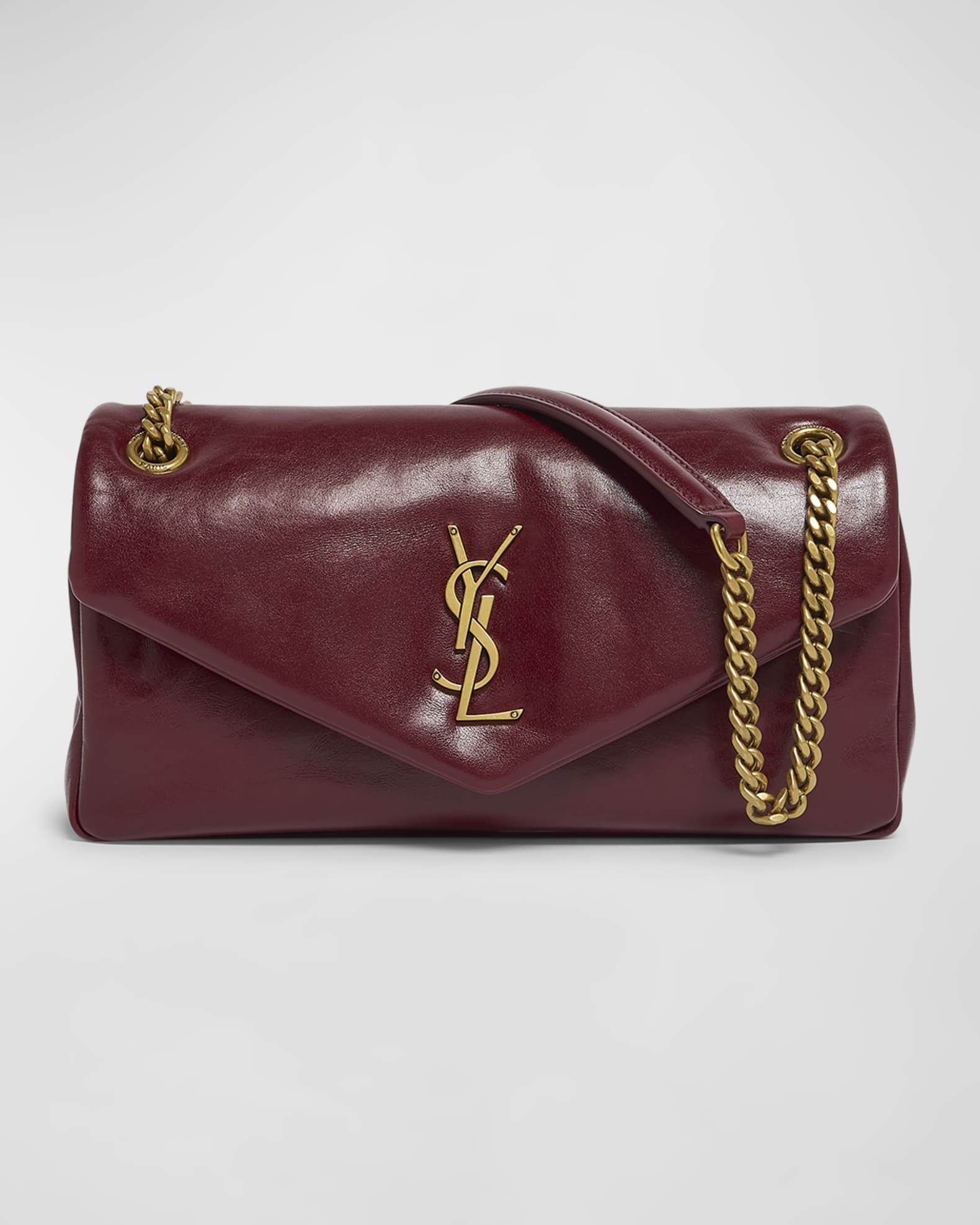 Saint Laurent Calypso Small YSL Shoulder Bag in Smooth Padded Leather | Neiman Marcus