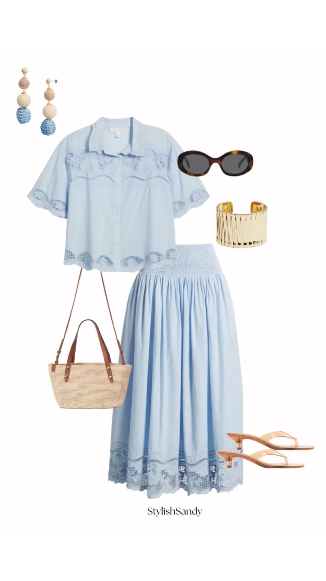 Outfit Inspo from the June N6 Drop

Button up
Skirt 
Raffia bag
Cuff
Sunnies
Earrings
Jelly shoes 

#LTKSeasonal #LTKFindsUnder100 #LTKOver40