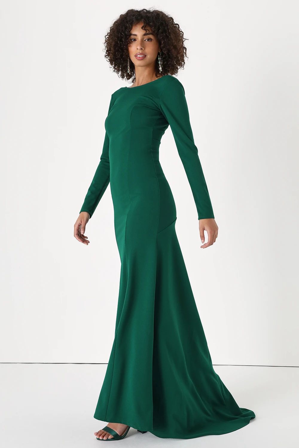Wait For Me Dark Green Long Sleeve Maxi Dress | Lulus (US)