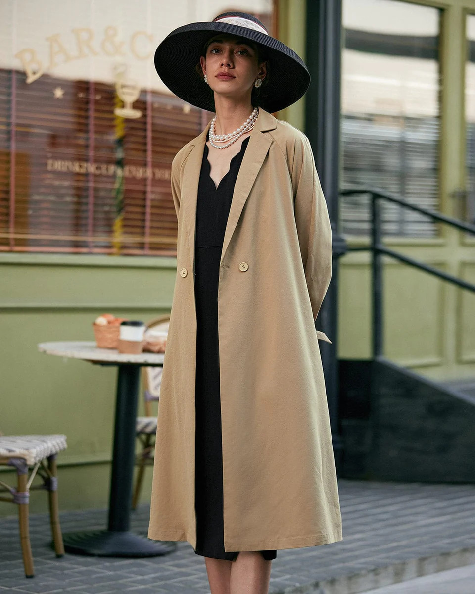 The Collared Belted Vintage Trench Coat | rihoas.com