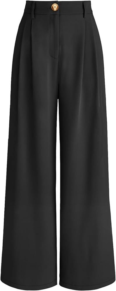 AUTOMET Women Wide Leg Dress Pants High Waisted Loose Fit Business Casual Work Trousers with Pock... | Amazon (US)