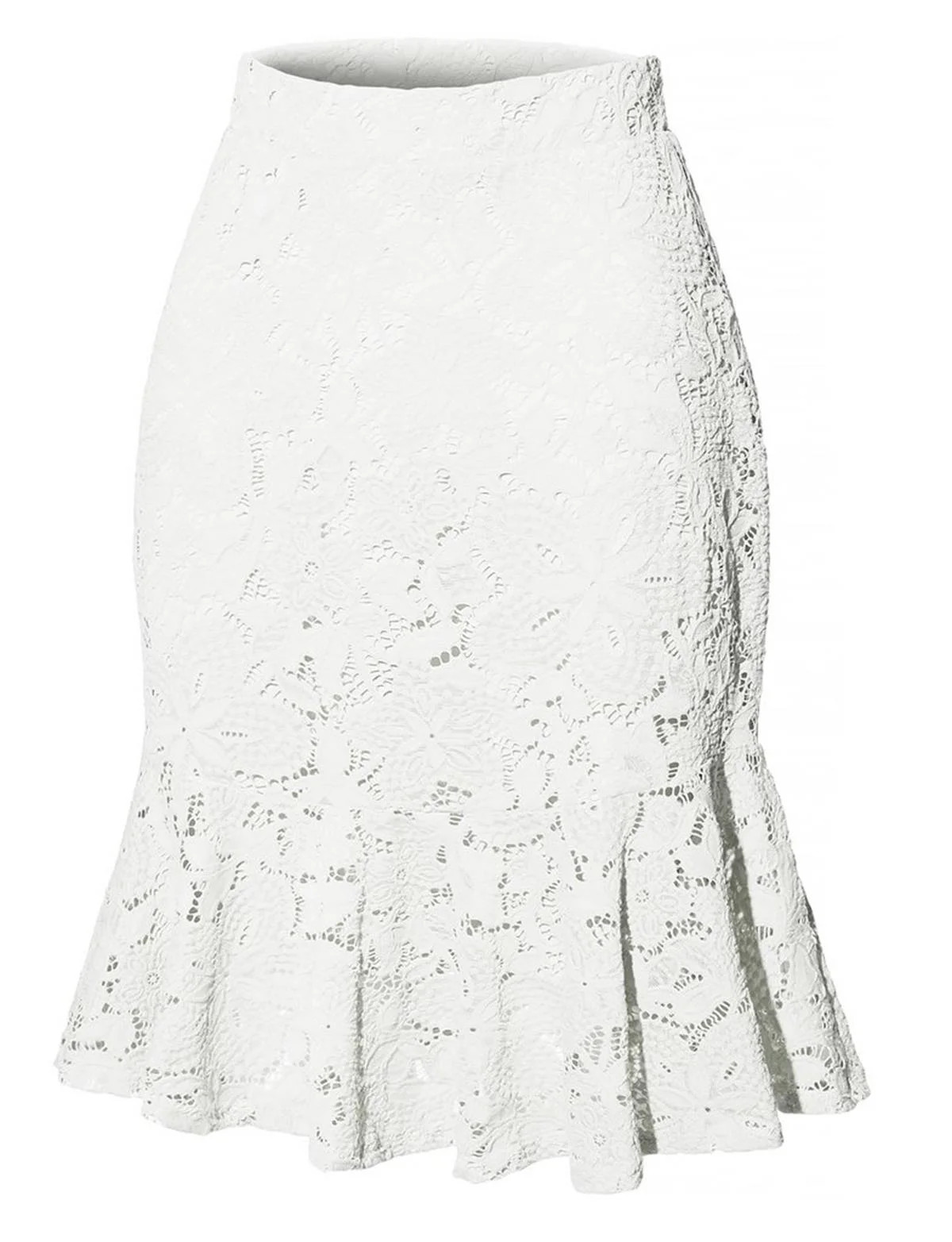 Sherrylily Women Floral Lace Skirts Elastic Waist Mermaid Pencil Skirts - Walmart.com | Walmart (US)