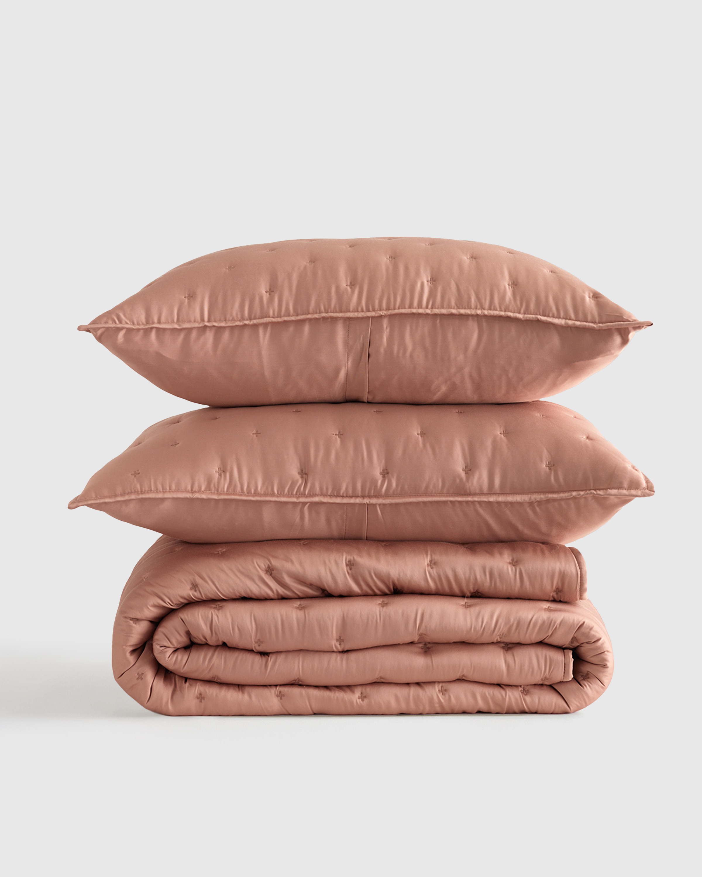 Quince | Bamboo Dream Quilt Set in Clay, Size Twin, Bamboo Viscose | Quince