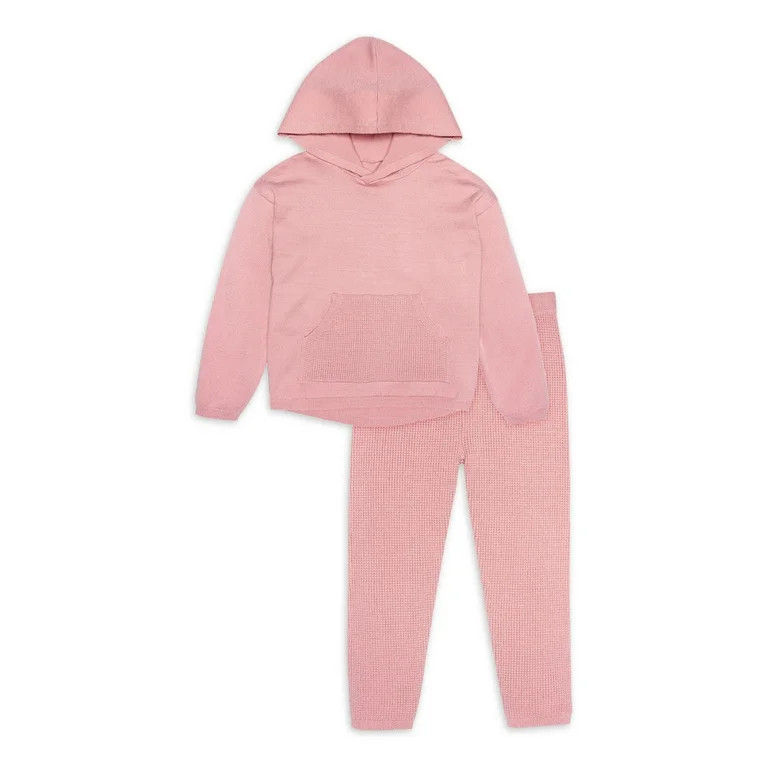 Modern Moments by Gerber Baby and Toddler Girl Hooded Sweater Knit & Pant 2-Piece Outfit Set, 12M... | Walmart (US)