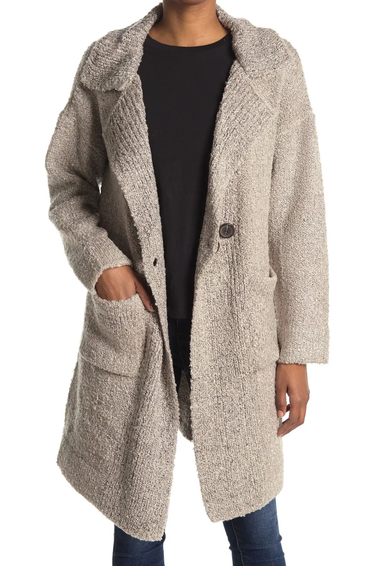 Lush Notched Collar Double Breasted Coatigan at Nordstrom Rack | Nordstrom Rack