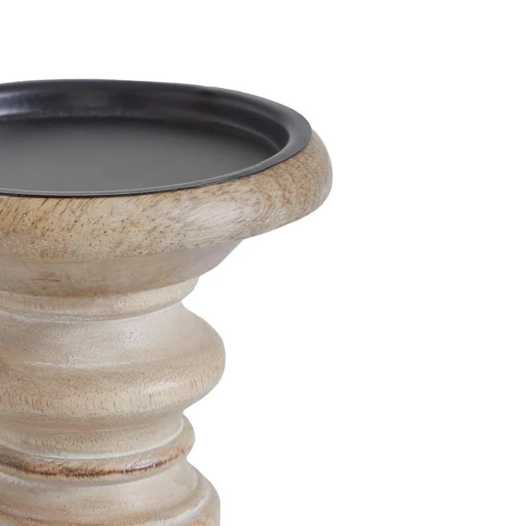 My Texas House Natural Mango Wood Pedestal Candle Holder, 10" Height - Walmart.com | Walmart (US)