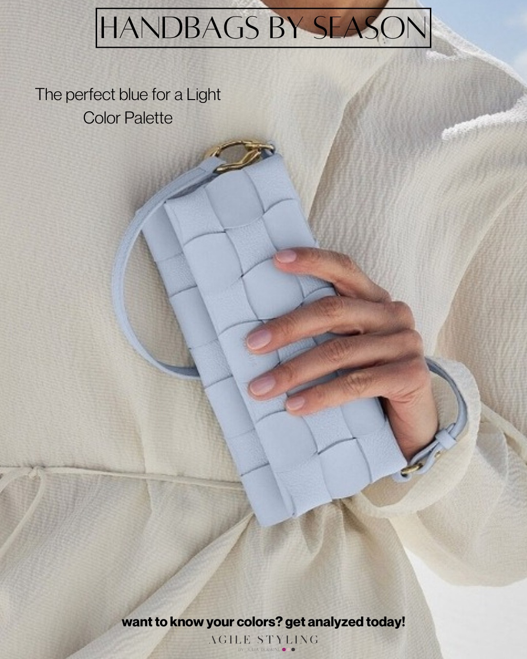 Light Color Palettes: This light blue is for you!

Exact bag available from polene-paris.com

See similar options in the same colour linked below!

Disclaimer: The colors mentioned in this post may not be 100% accurate to the season, as they were chosen based on digital images from the website.

#LTKitbag #LTKSeasonal #LTKstyletip