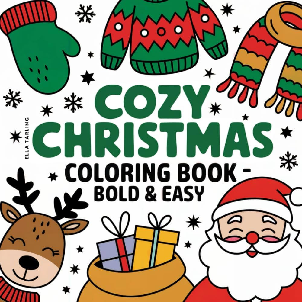 Cozy Christmas Coloring Book (Bold & Easy): 40 Simple & Cute Winter Designs for Adults, Kids & Be... | Amazon (US)