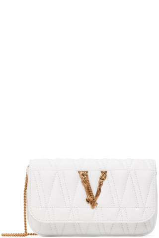 Versace - White Virtus Mini Shoulder Bag | SSENSE