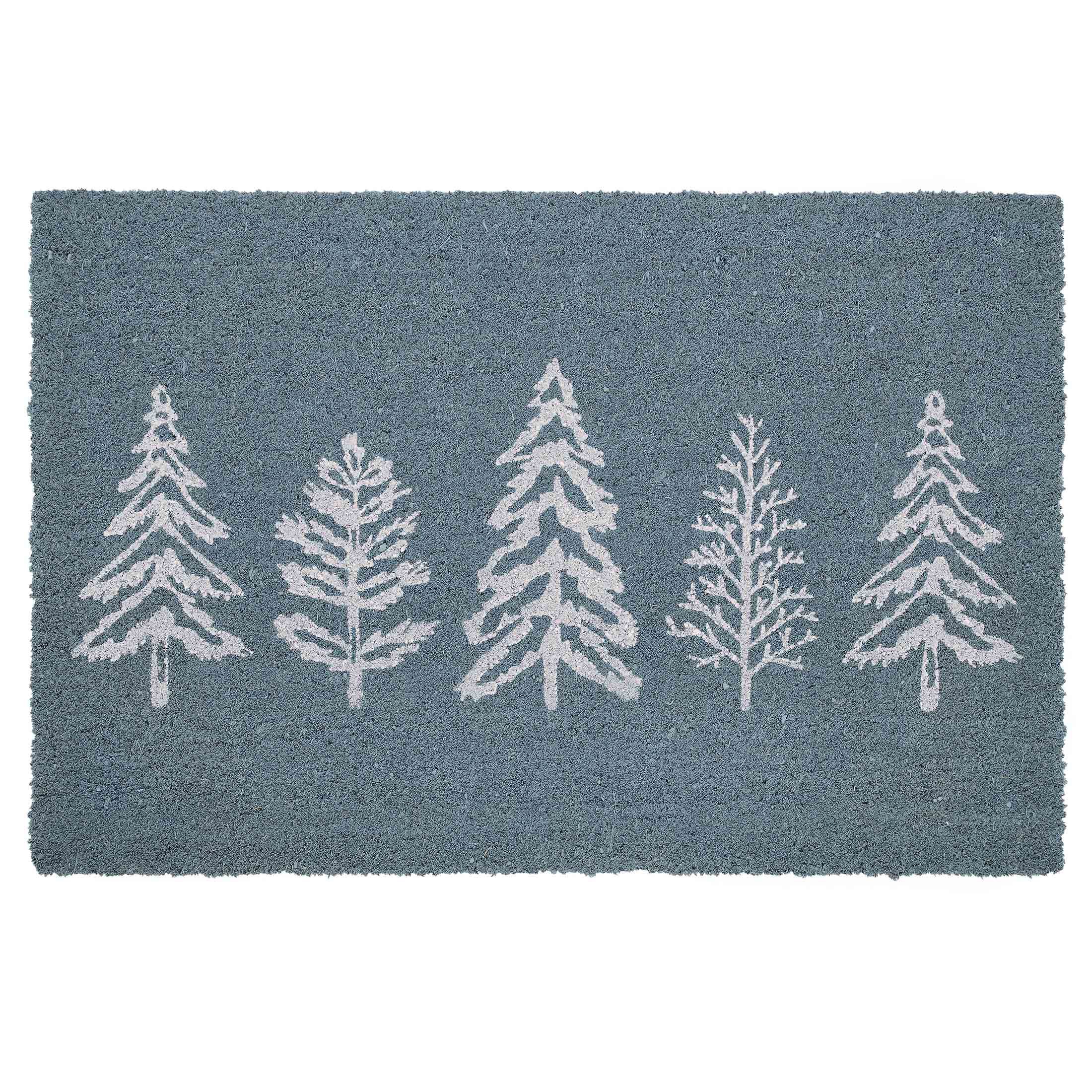 My Texas House Tree Holiday Printed Outdoor Coir Doormat, Blue, 18" x 30" | Walmart (US)