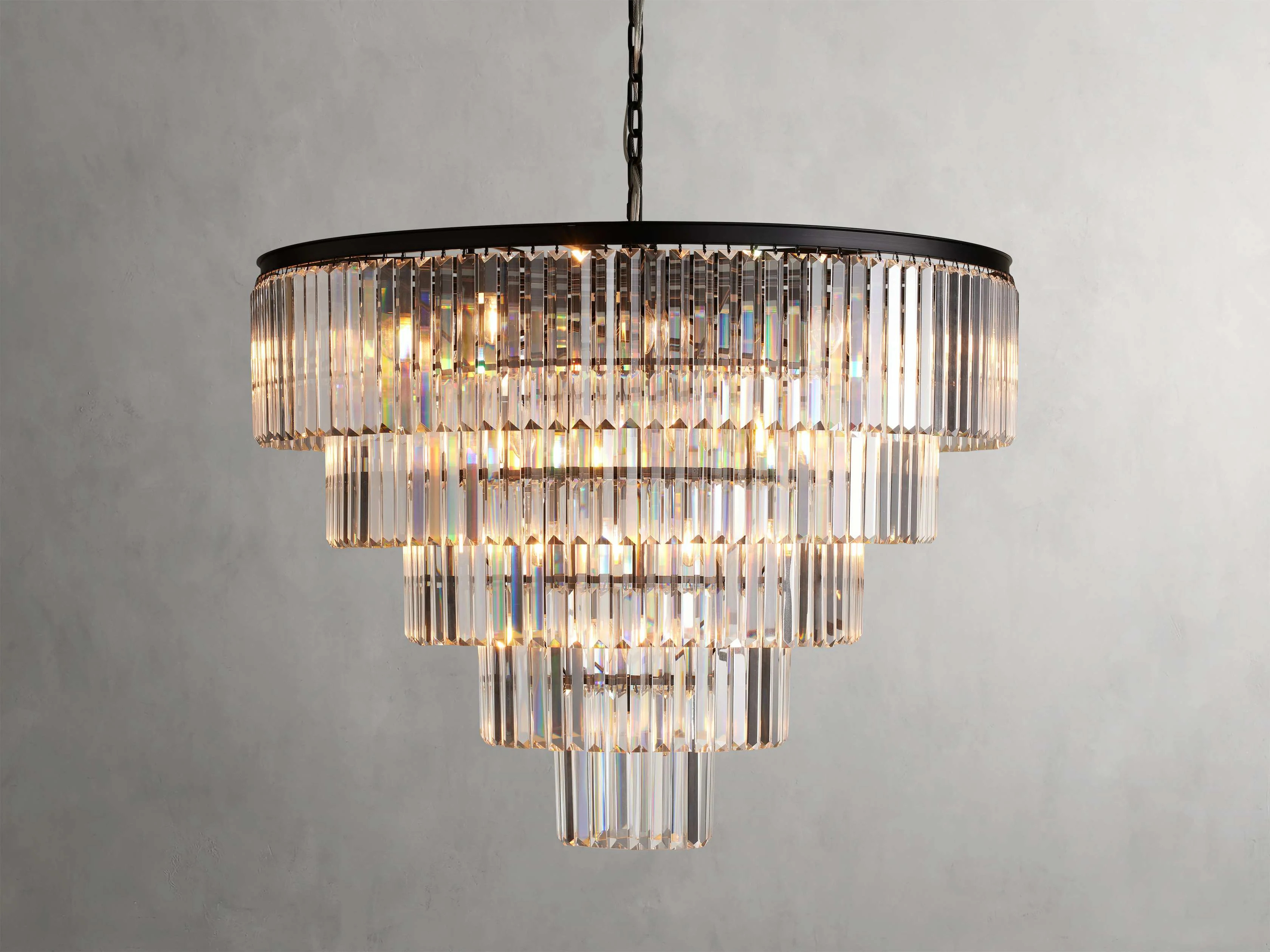 Leyland Tiered Round Chandelier in Bronze | Arhaus