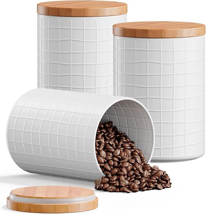 Barnyard Designs White Canister Sets for Kitchen Counter Vintage Kitchen Canisters, Country Rusti... | Amazon (US)