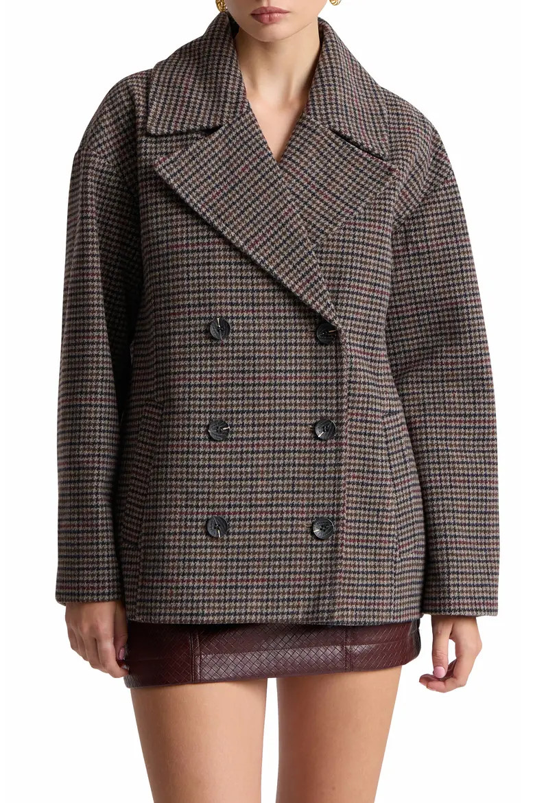 Houndstooth Peacoat (Women) | Nordstrom | Nordstrom