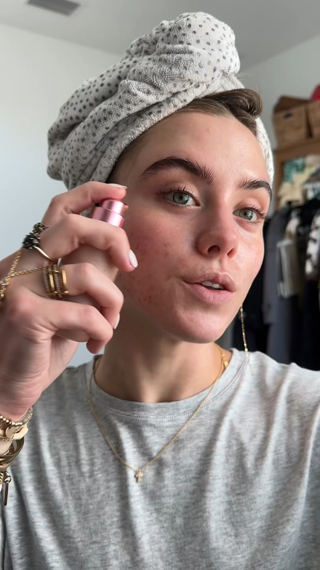 get ready with me! 😌💓 skin needs to be hydrated so bioron calendula cream and eye patches for prep before my dibs beauty LoveBeam perfector shade 2. Natasha Denona foundation shade N6. Dibs beauty desert island duo shade 4. Huda beauty duo loose powder shade cherry peach. Natasha Denona concealer shade N2. Maybelline super lock clear brow gel. Haus labs powder bronzer shade Amber horizon medium. Huda beauty blush filter blurring blushighlighter palette. L’Oréal Paris 3 second setting mist setting spray. Maybelline sky high in plum twilight. Anastasia Beverly Hills setting spray. Makeup forever anywhere caffeine lip liner and lawless beauty lip gloss shade velvet 

#LTKHoliday #LTKBeauty #LTKgrwm