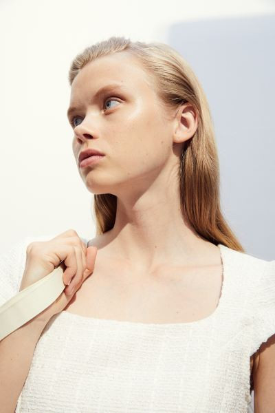 Bouclé Dress - White - Ladies | H&M US | H&M (US + CA)