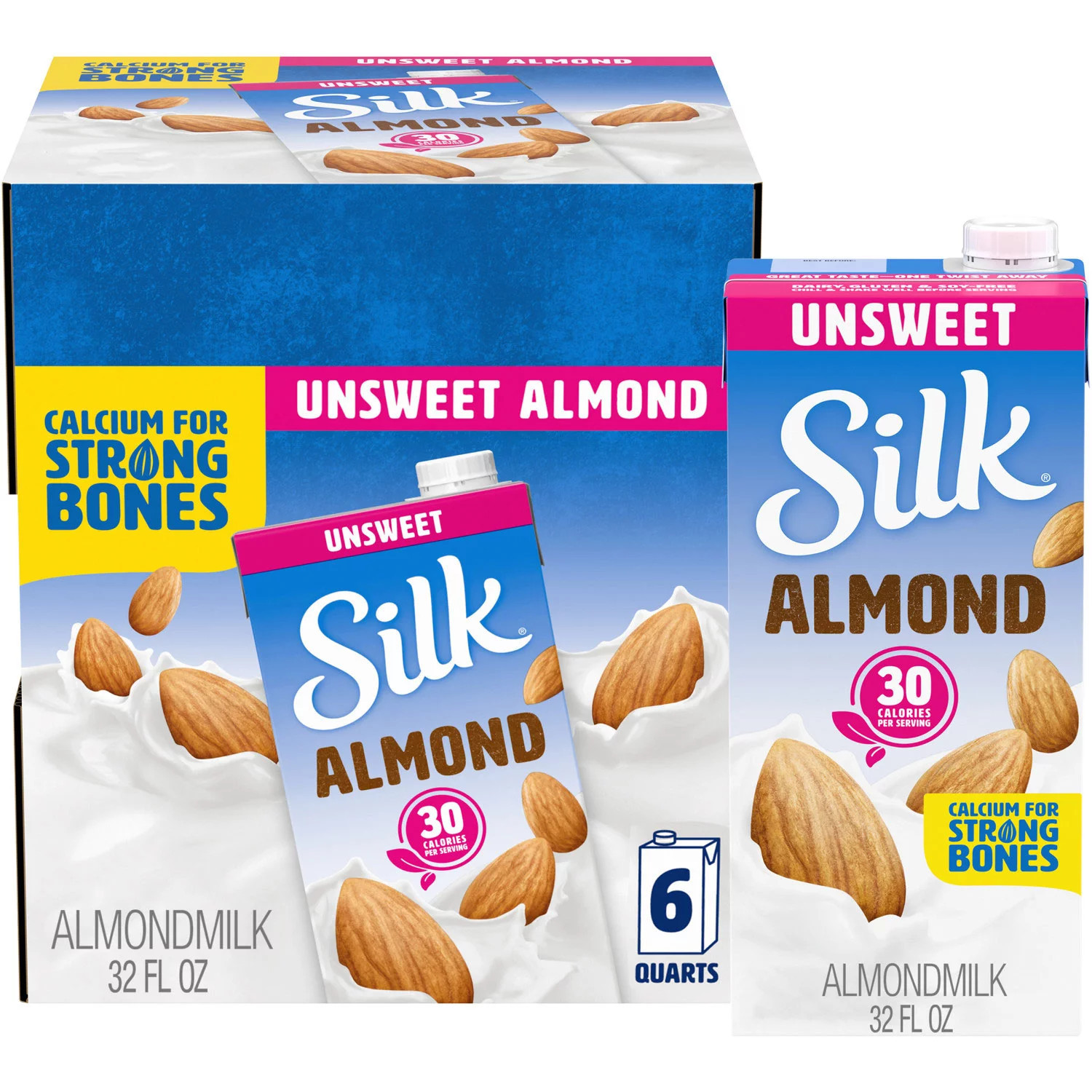 Silk Unsweetened Almond Milk, 32 fl. oz., 6 pk. | Sam's Club