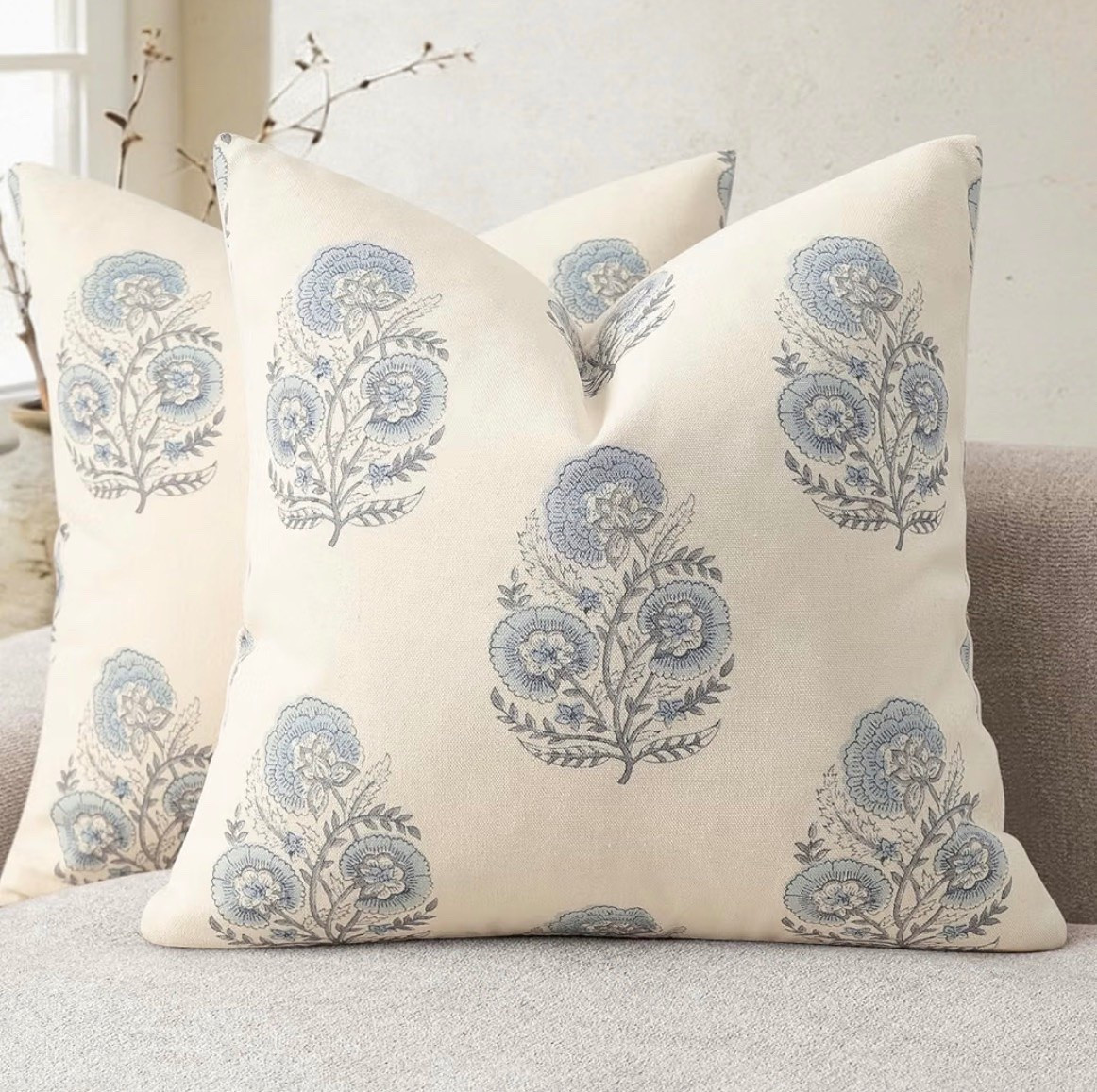 Vintage Floral Print Pillow Covers 20x20 Set of 2 Patterned Accent Decorative Cushion Covers Modern Farmhouse Throw Pillow Covers for Sofa Couch Chair Bed Living Room Home Decor, Light Blue

#LTKSeasonal #LTKSaleAlert