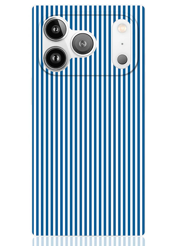 SQUARE® Blue & White Oxford Stripe iPhone Case | FLAUNT