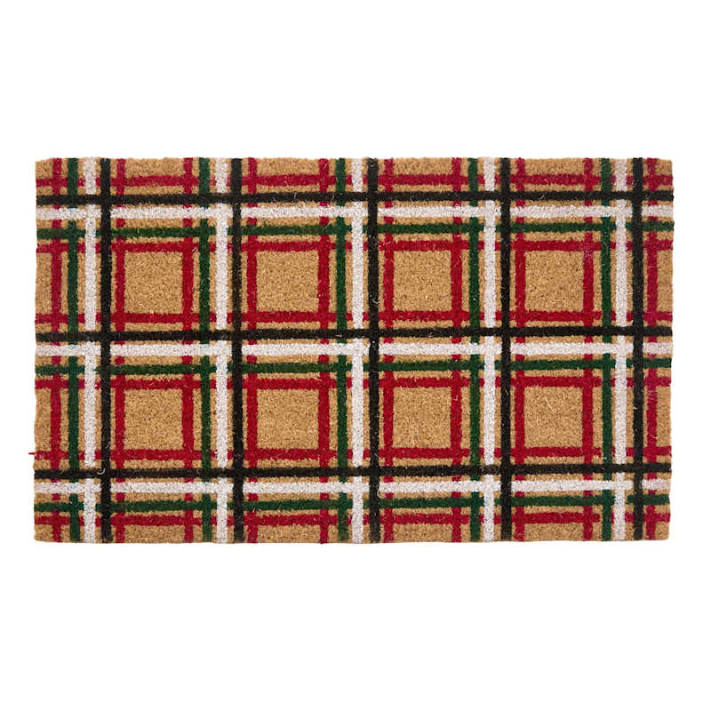 Plaid Printed Multicolored Rug Mat, 18x30 | At Home