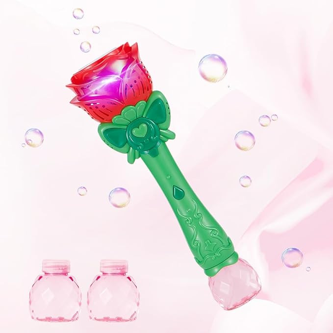 Automatic Bubble Wand, Upgraded Flower Bubble Blower with LED Light and Bubble Solution 6 Wands f... | Amazon (US)