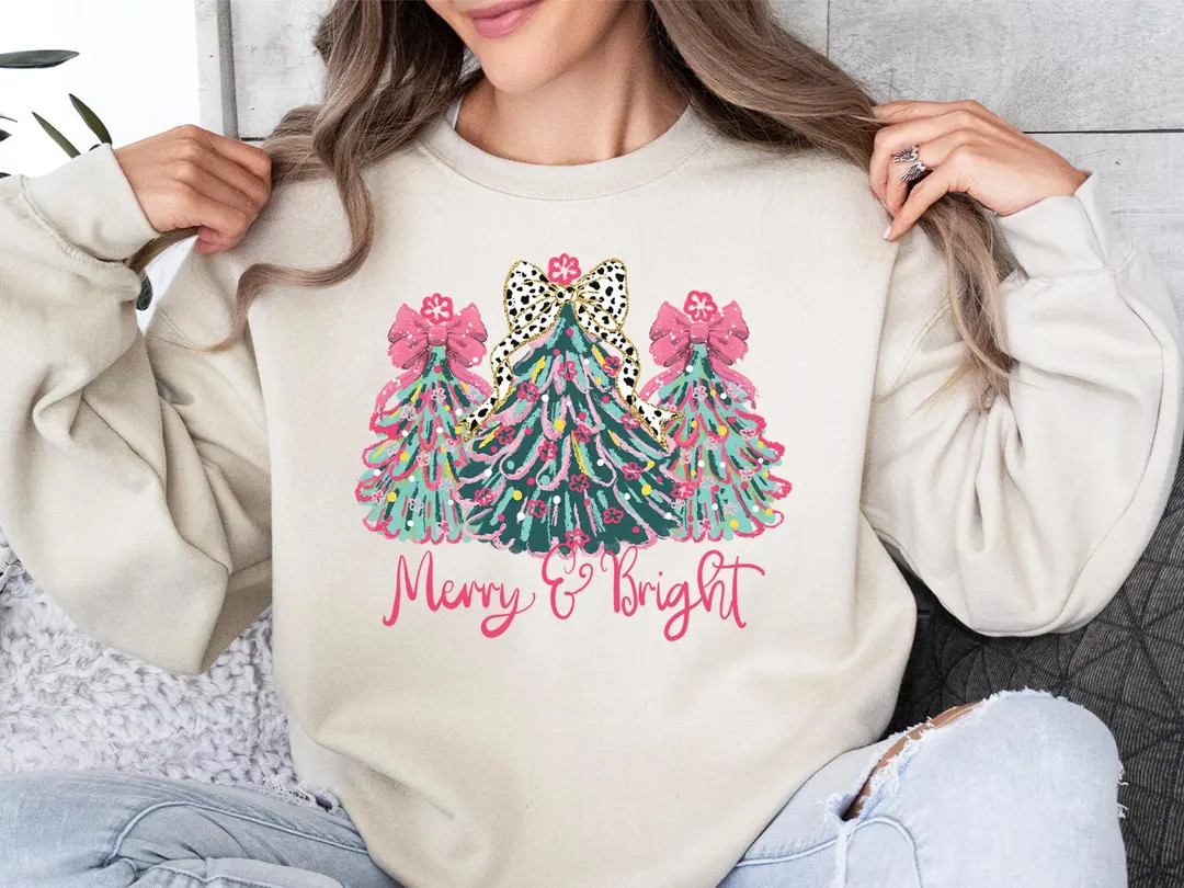 Merry and Bright Sweatshirt and Hoodie: Funny Christmas Shirts, Wine Holiday Hoodie, Snowman Drin... | Etsy (US)