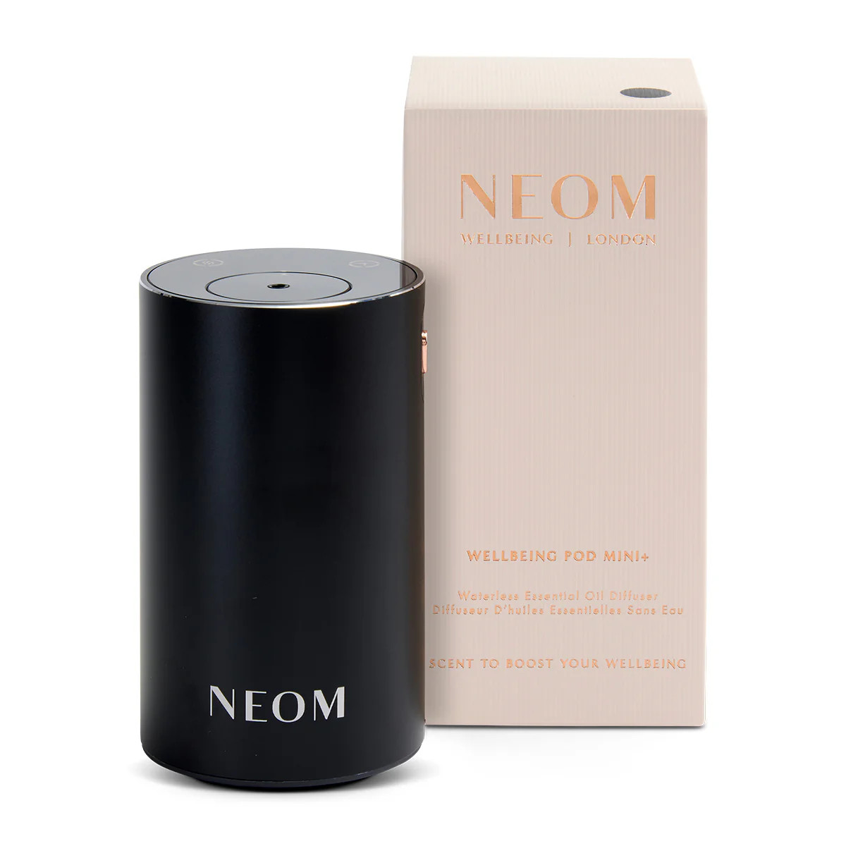 Wellbeing Pod Mini+ Waterless Essential Oil Diffuser in Black | NEOM Organics