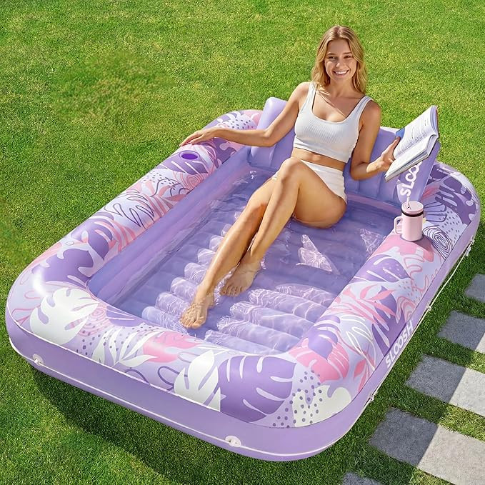 Sloosh Inflatable Tanning Pool Lounge Float, Sun Tan Tub Adult Pool Floats Raft for Pool Sunbathi... | Amazon (CA)