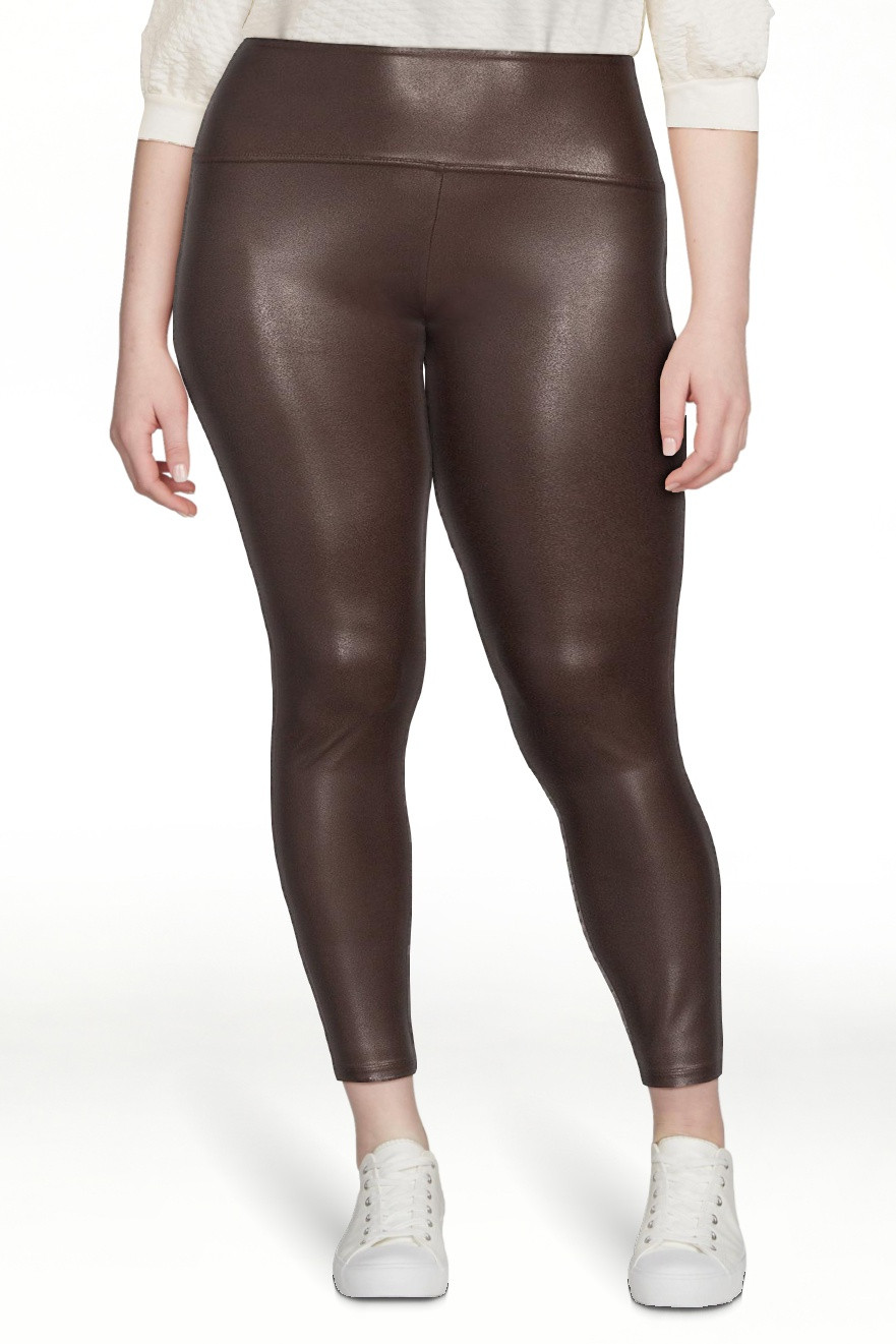 Time and Tru Women's Faux Leather Leggings, Sizes S-XXXL - Walmart.com | Walmart (US)