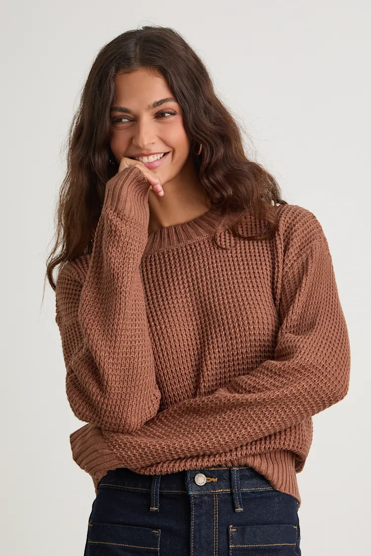 Campfire Cozy Light Brown Cropped Sweater | Lulus