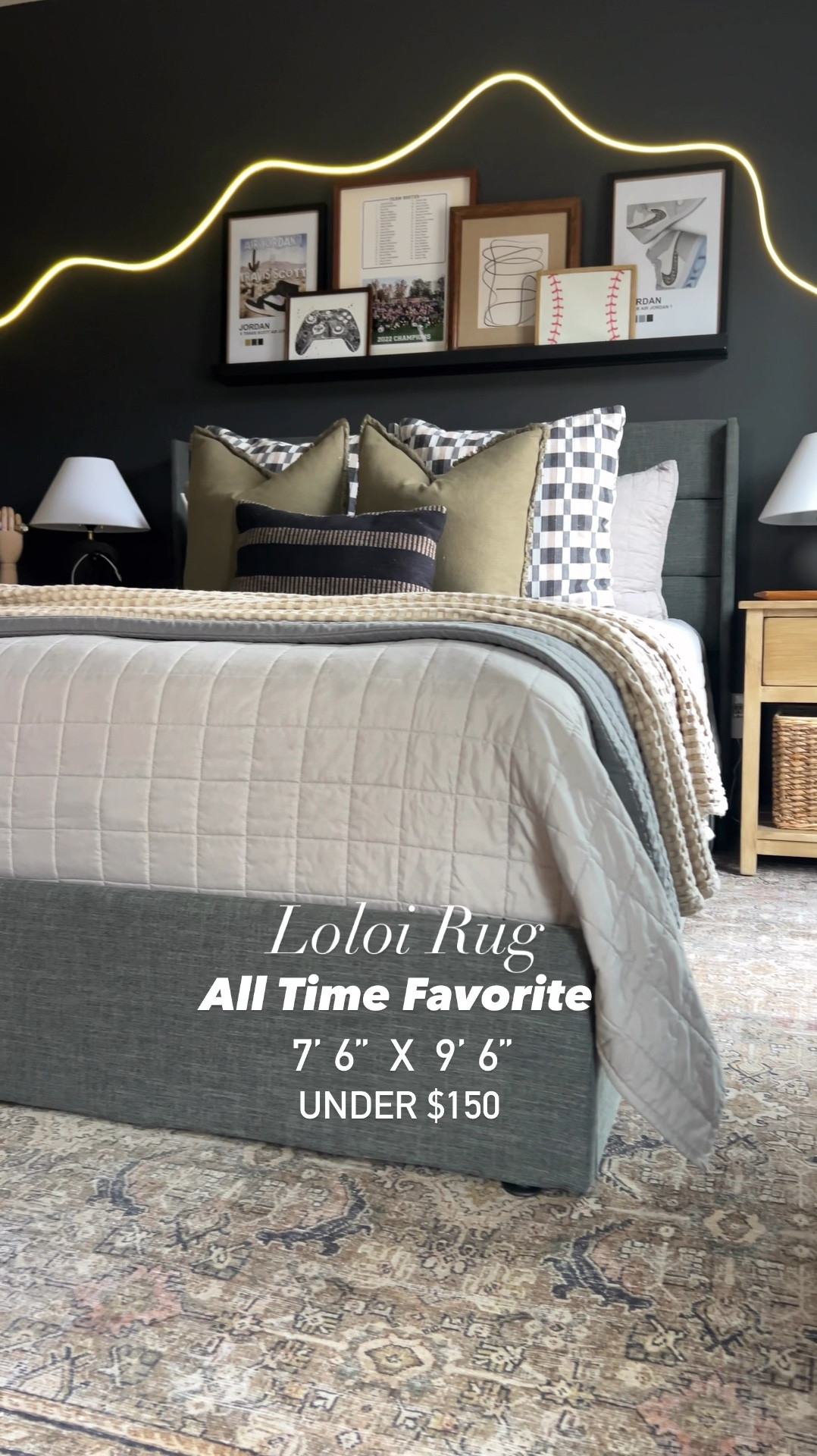 Boys bedroom rug | boys room rug | teen boy bedroom | tween boy bedroom | loloi olive charcoal rug | bedroom rug | earth tone rug | soft rug | printed rug | home decor | upholstered bed | boys bedding | amazon | Wayfair | Target 

#LTKHome #LTKFindsUnder100 #LTKSaleAlert