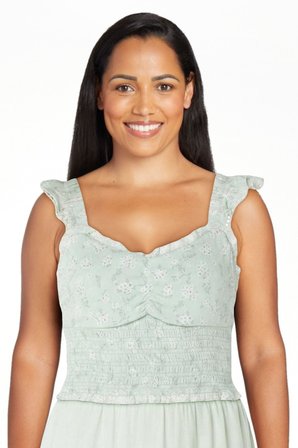 Celebrity Pink Women's Sweetheart Tank Top with Ruffle Straps, Sizes XS-XXXL | Walmart (US)