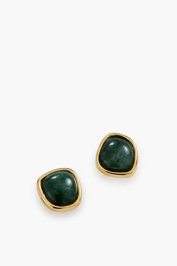 Dark Green Quartz Bay Studs | Tuckernuck (US)