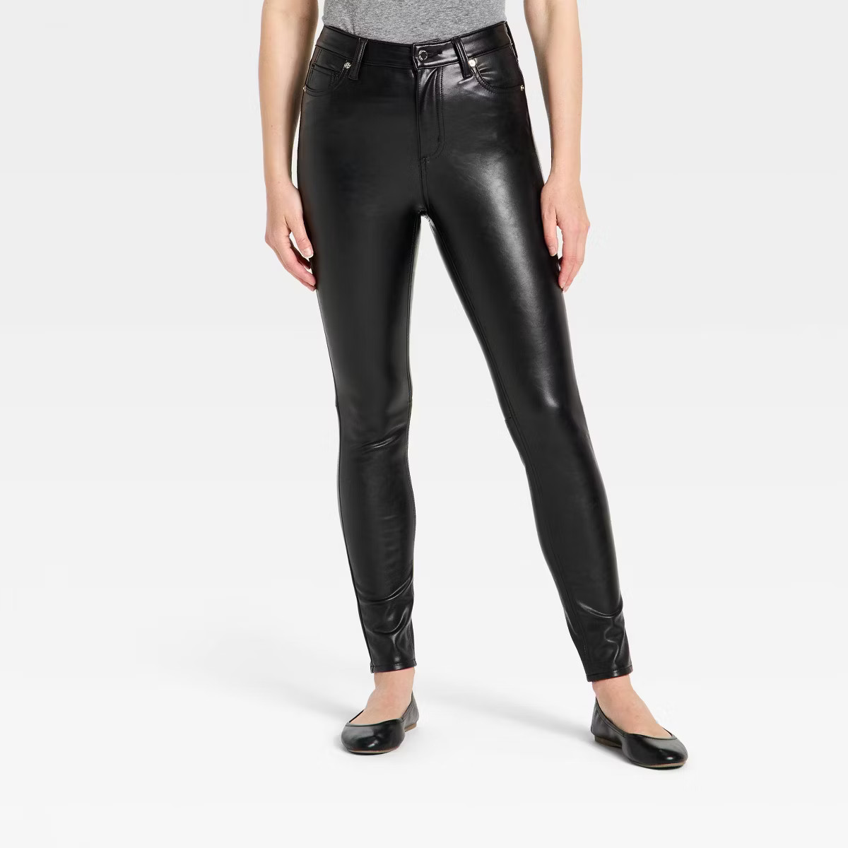 Women's Everyday High-Rise Skinny Faux Leather Pants - Universal Thread™ Black | Target