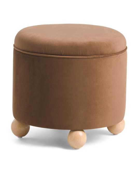 Laurel Velvet Storage Ottoman | TJ Maxx