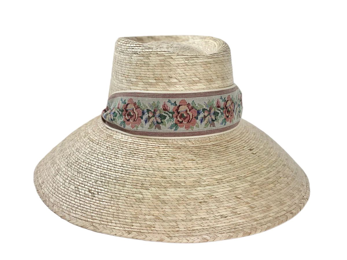 Wildflower Sun Hat with Vintage Garden Rose Ribbon | Over The Moon