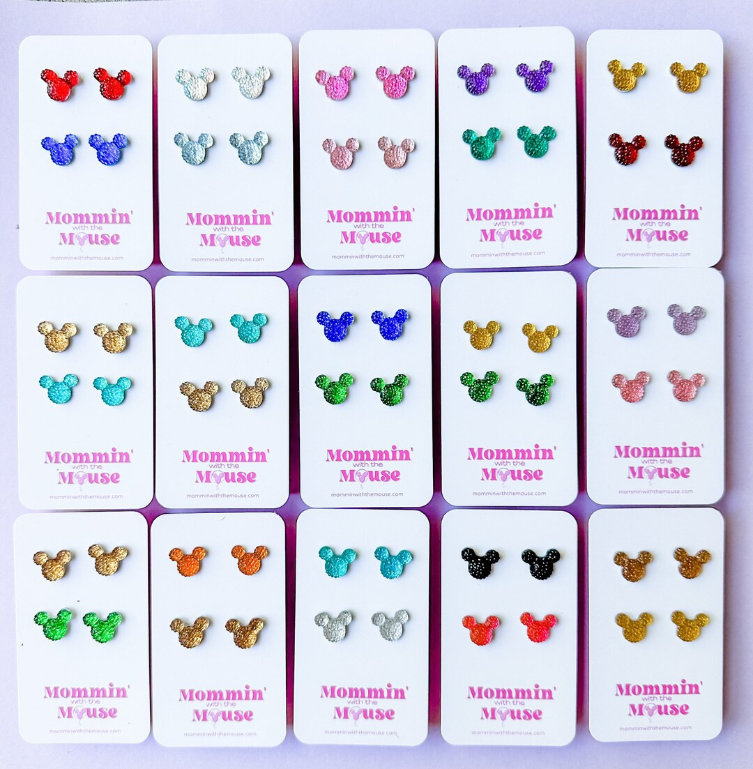 Princess Sparkle Stud Set Mickey Earrings Disney Earrings - Etsy | Etsy (US)