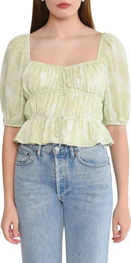 WAYF Avra Sweetheart Neck Peplum Top | Nordstrom | Nordstrom