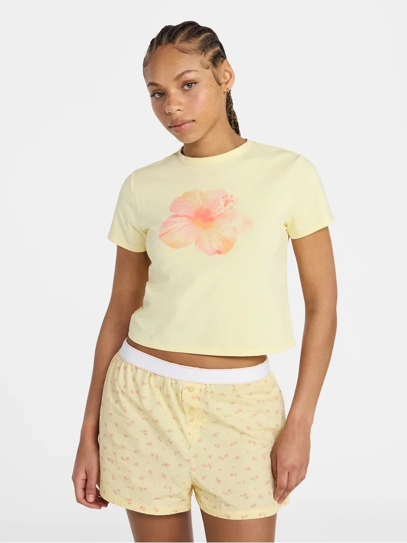 No Boundaries Sleepwear Graphic Baby Tee, Women's XS-XXL | Walmart (US)