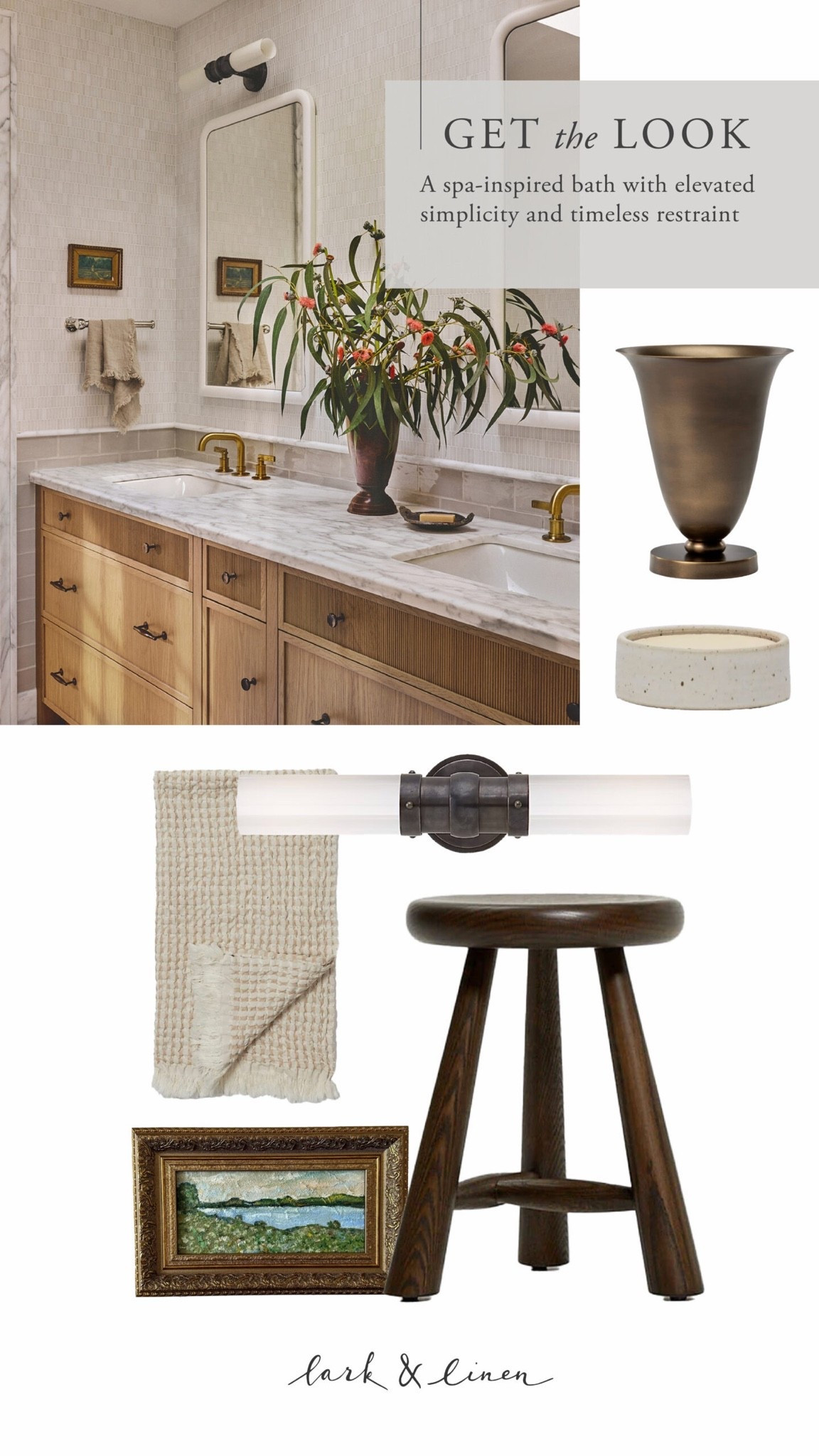 The finishing details that bring this primary ensuite together

I've linked the wall sconce we used, a similar oversized vase, a charming milking stool, my favourite linen tea towel, a concrete soap dish, and vintage-inspired artwork to recreate this warm, layered look

#LTKhome