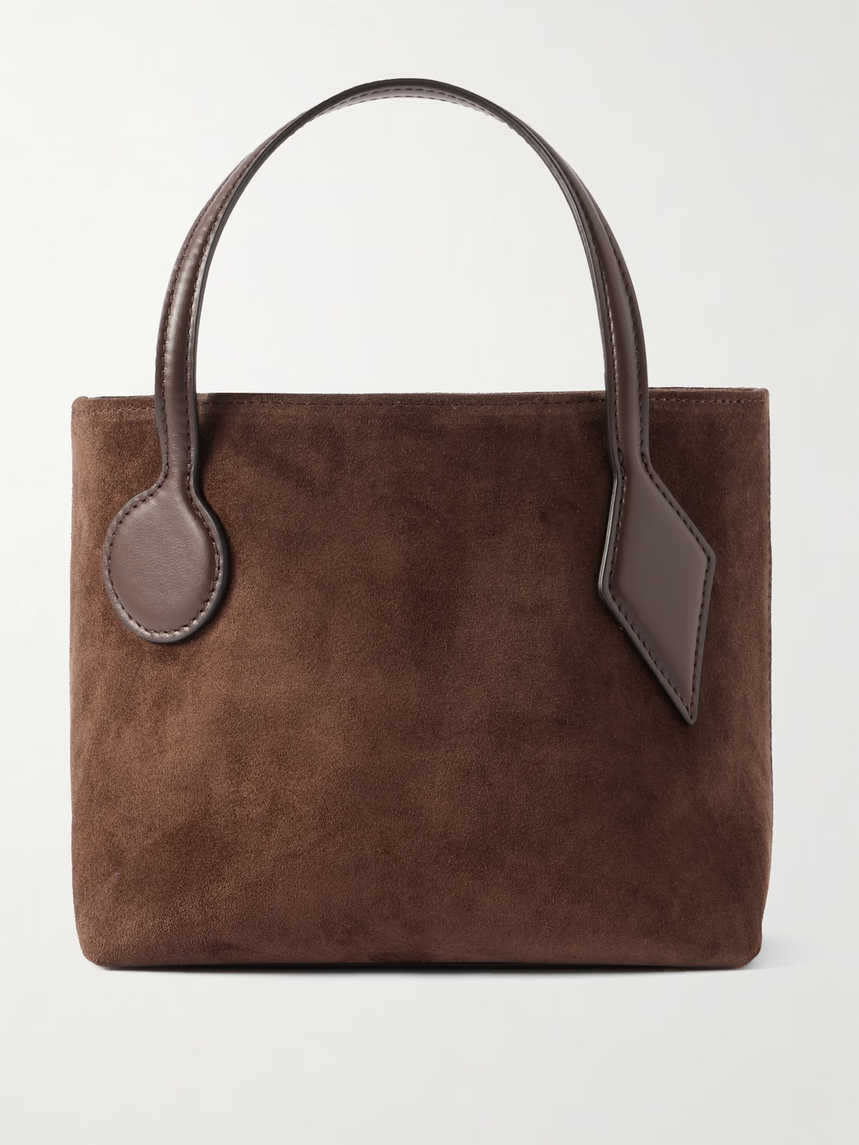 Liffner - Micro Leather-trimmed Suede Tote - Brown | NET-A-PORTER (US)