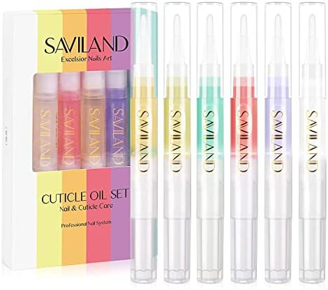 SAVILAND Natural Cuticle Oil Pen: 6PCS Revitalizing Cuticle Oil for Nails with Vitamin E Repaired... | Amazon (US)