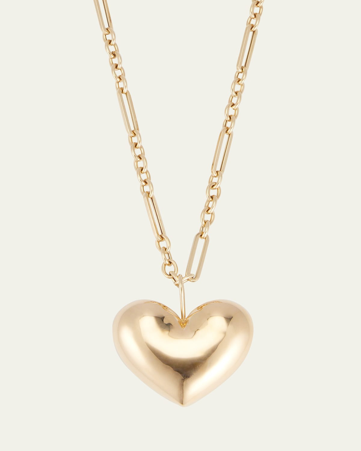 All Gold Puff Heart Pendant on Chain Necklace, 18"L | Bergdorf Goodman