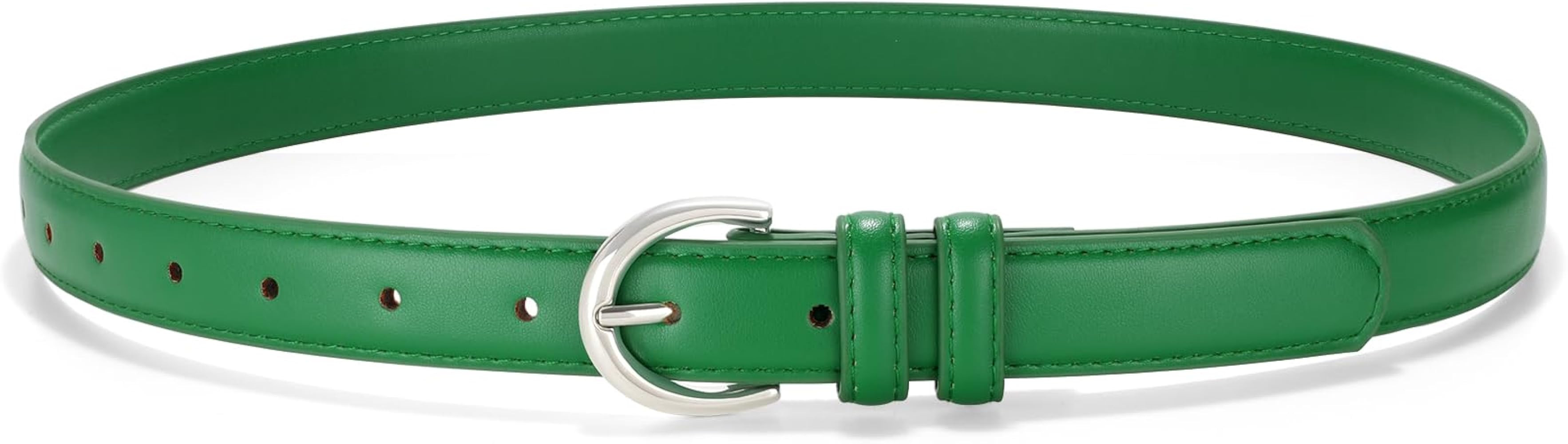 SANSTHS Women Leather Belt for Jeans Pants Fashion Ladies Skinny Belt for Dresses Thin Belt with ... | Amazon (US)