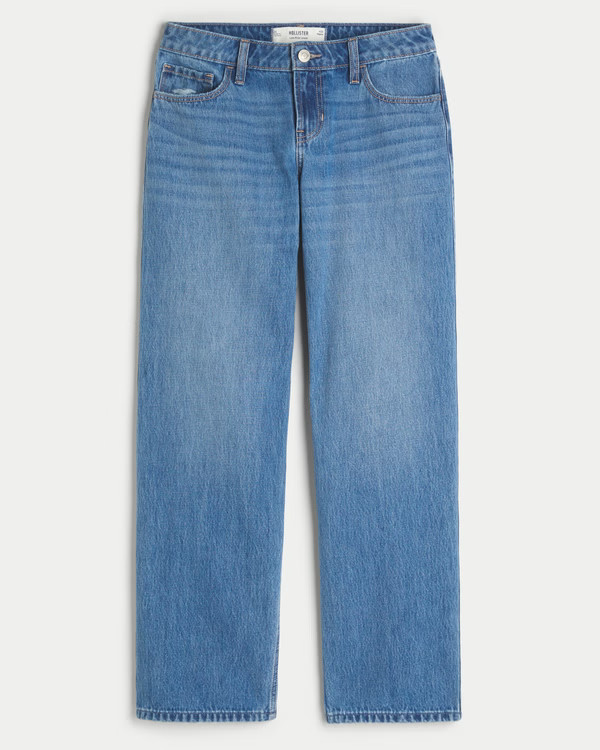 Low-Rise Medium Wash Loose Jeans | Hollister (US)