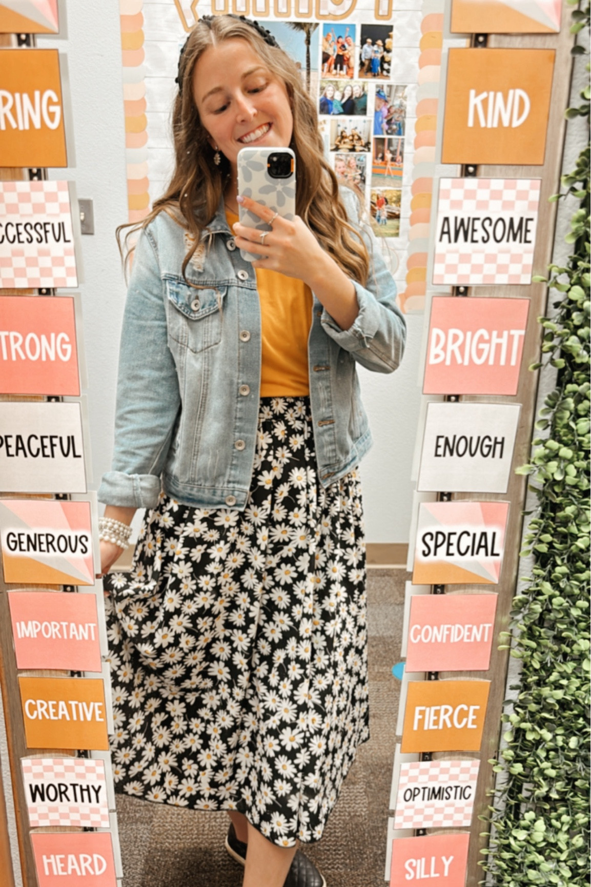 Spring Teacher Outfit

I am wearing a size small skirt, small shirt, and 8 shoe—go up half size 

Spring outfit  spring fashion  spring style  teacher style  floral skirt  midi skirt  denim jacket  jean jacket  teacher outfit 

#LTKfindsunder50 #LTKSeasonal #LTKstyletip